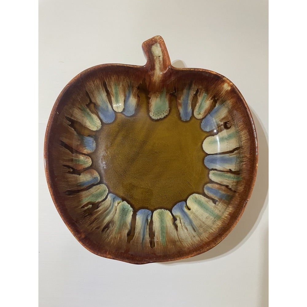 DRYDEN Glazed Ovenware Pottery APPLE Fruit Bowl Brown Dish MCM